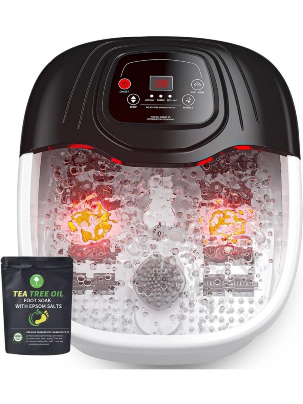 Relaxing Foot Soaking Tub Spa with Heat & Bubbles - Ultimate Foot Massager